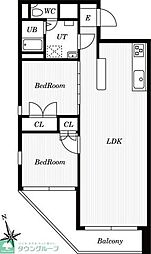 市谷左内坂ハイム 2LDKの間取図画像