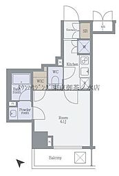 パレステュディオ文京根津 1Kの間取図画像