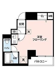 プリンセス・アイル後楽園 1Kの間取図画像