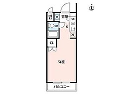 パレヴェール文京 ワンルームの間取図画像
