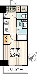 カスタリア本駒込 1Kの間取図画像