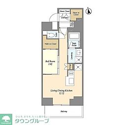 グランカーサ日本橋馬喰町 1LDKの間取図画像