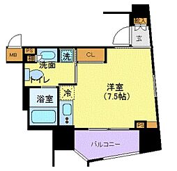 メイクスデザイン南青山 5階ワンルームの間取り