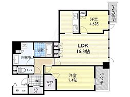 シエリアタワー千里中央 2LDKの間取図画像