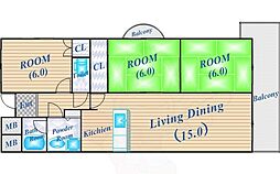 間取図画像 3LDK