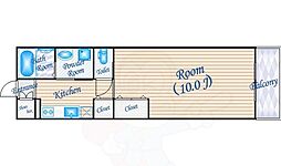 チェリーコート小野原 1Kの間取図画像