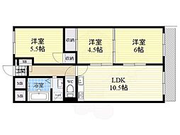 ハイツ三ツ池台 3LDKの間取図画像
