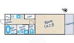 アヴェニール・ヴィエ 1Kの間取図画像