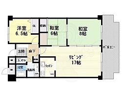 メゾン北千里 3LDKの間取図画像