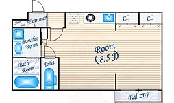 ロイヤルコート千里山 1Kの間取図画像