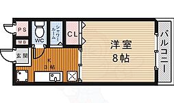 ルミエール箕面 1Kの間取図画像