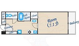 コートイズミ 1Kの間取図画像