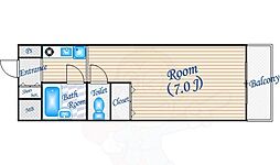 光ミノオパレス 1Kの間取図画像