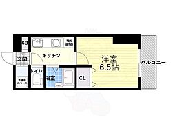 メゾン明日香江坂 1Kの間取図画像