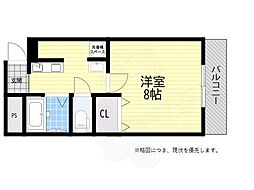 プレアール箕面粟生 1Kの間取図画像