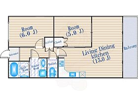 百番館 203 ｜ 大阪府箕面市粟生外院６丁目2番33号（賃貸マンション2LDK・2階・60.00㎡） その2