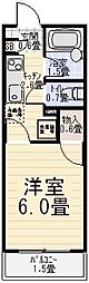 コーポ恵門 1階1Kの間取り