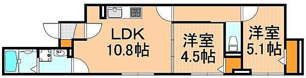 レクシア南花畑 103｜東京都足立区南花畑3丁目(賃貸アパート2LDK・1階・44.52㎡)の写真 その2