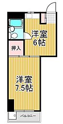 ヘイワハイム 1DKの間取図画像