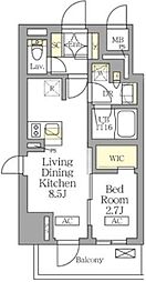 テラス北千住 1LDKの間取図画像
