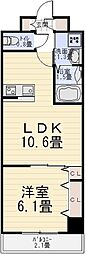 メゾンドソレイユ 1LDKの間取図画像