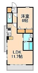 ワコーレ千住B棟 1LDKの間取図画像