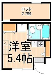 プレシャス北千住A棟 ワンルームの間取図画像