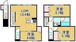 セレスティア竹ノ塚 A棟 1LDKの間取図画像