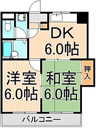 グランレッド 2LDKの間取図画像
