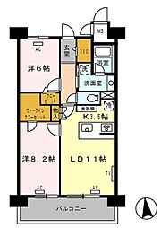 ロイヤルパークス西新井 2LDKの間取図画像