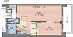 プレジオ北綾瀬ASIAN 1LDKの間取図画像