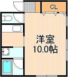 コーポアンドウ 1Kの間取図画像
