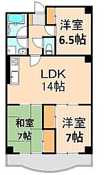 グランデール 3LDKの間取図画像