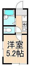 マーレ五反野 1Kの間取図画像