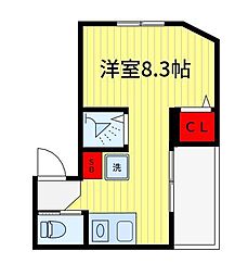 アイウシ梅島 ワンルームの間取図画像