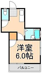 サンブライト福寿 1Kの間取図画像