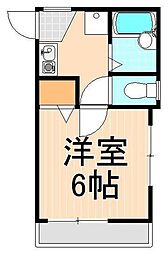D-RHOMES五反野2 1Kの間取図画像