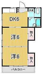 サニーコープ佐倉 2DKの間取図画像