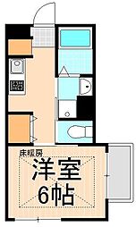 リブリサンフラワー 1Kの間取図画像