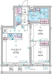 GENOVIA竹ノ塚 2LDKの間取図画像