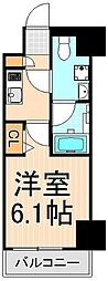 メインステージ千住中居町 1Kの間取図画像