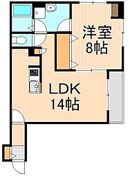 ヴュ・ド・フェリス 1LDKの間取図画像