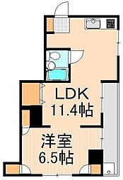 ピカイヤ千住桜木 1LDKの間取図画像
