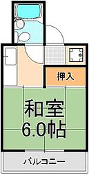 東栄マンション 1Kの間取図画像