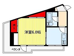 コクセイマンション 1Kの間取図画像