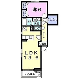 シンフォニー 3階1LDKの間取り