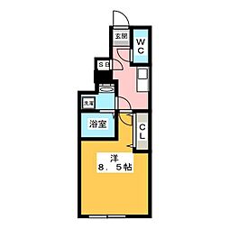 アーバンパーク宮前平WEST 1Kの間取図画像