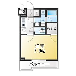 ルーブル川崎鷺沼 1Kの間取図画像