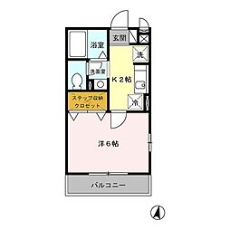COMFORT2 1Kの間取図画像