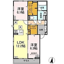 Craspedia 2LDKの間取図画像